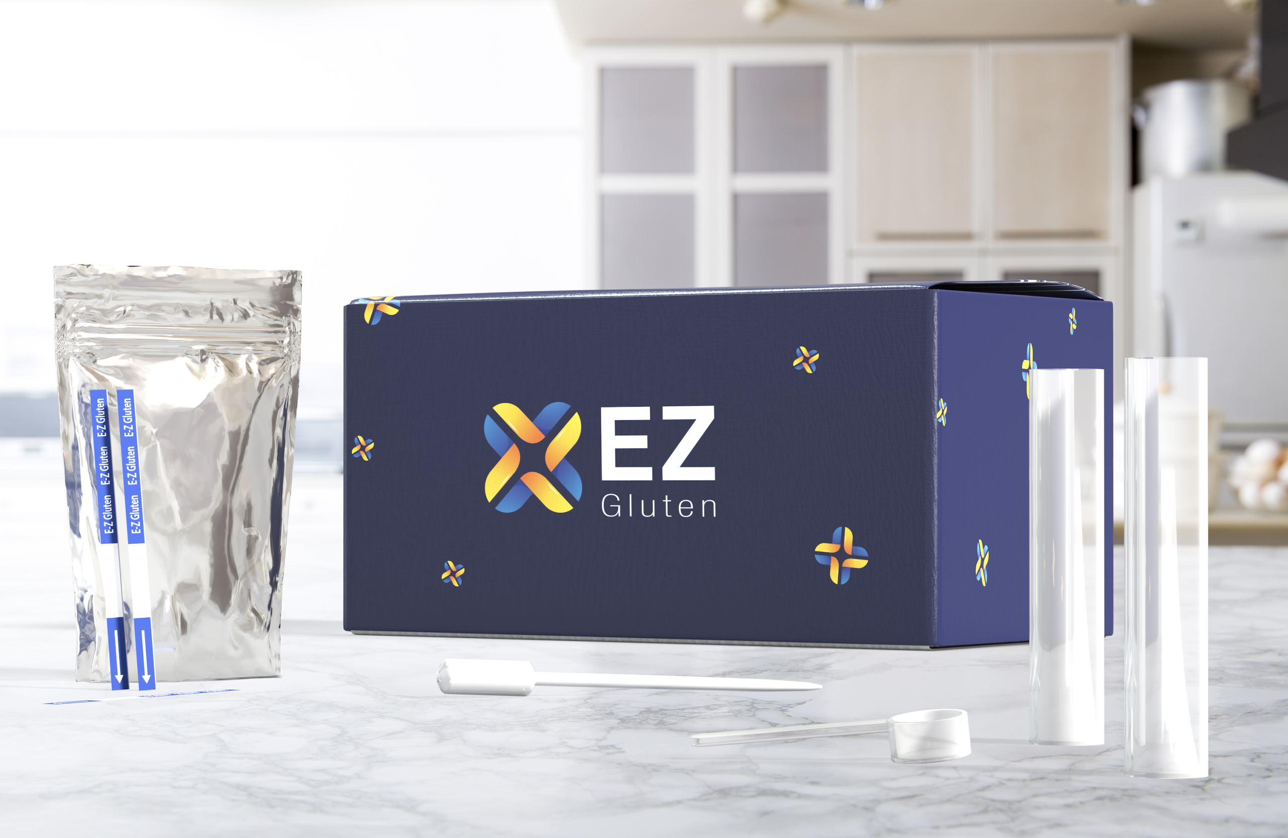 EZ Gluten Kit Parts on Countertop