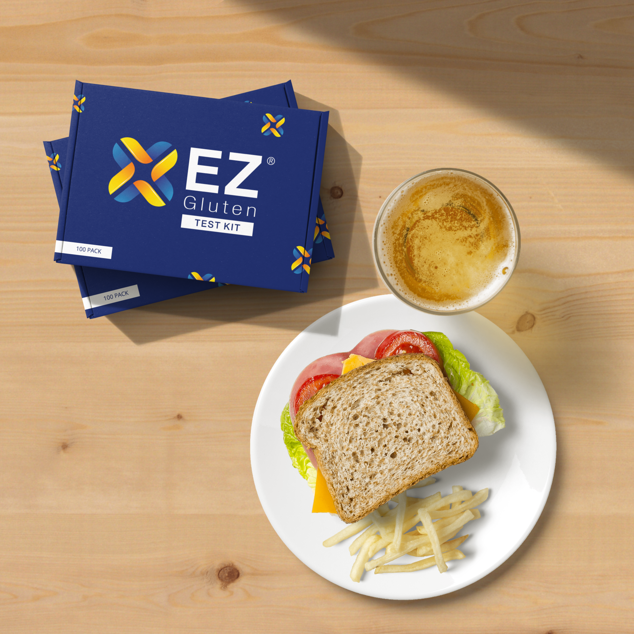 100 pack closed box mockup for ez gluten